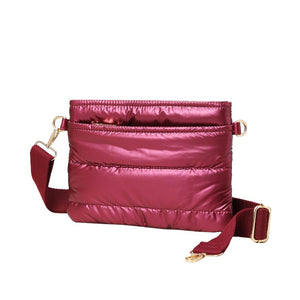 Burgundy Solid Puffer Crossbody Bag, Complete the look of any outfit on all occasions with this Solid Puffer Crossbody Bag. Beautiful color variations make this bag fit for any outfit at any place. It offers enough room for your essentials. With a One Inside Zipper Pocket, and a secured Chain Closure at the top. This bag will be your new go-to! Casual, & easy style, can be used for Work, School, Excursions, Going out, Shopping, Parties, etc. Stay trendy!