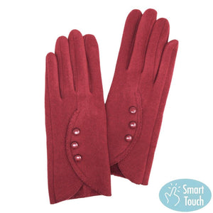 Burgundy Classic Plaid Gloves Touchscreen Smart Gloves Button Detail Gloves, cozy warm design giving it a trendy, chic style, perfect addition to any stylish winter wardrobe. Sleek & stylish matches your clothes perfectly. Tech-friendly flower at the index fingertip, stretch for a snug fit. Perfect Holiday Gift, Birthday, etc.