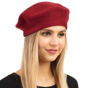 Burgundy Trendy Fashionable Winter Stretchy Solid Beret Hat, this Women Beret Hat Solid Color Stretchy Beret Cap doubles as a rain hat and is snug on the head and stays on well. It will work well to keep the rain off the head and out of the eyes and also the back of the neck. Wear it to lend a modern liveliness above a raincoat on trans-seasonal days in the city.