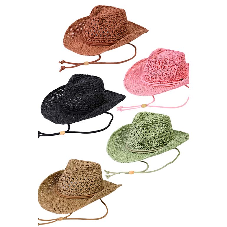 C.C Paper Straw Open Weaved Cowboy Hat, Keep your styles on even when you are relaxing at the pool or playing at the beach. Large, comfortable, and perfect for keeping the sun off of your face, neck, and shoulders. Perfect summer, beach accessory. Ideal for travelers who are on vacation or just spending some time in the great outdoors. A cowboy hat can keep you cool and comfortable even when the sun is high in the sky.