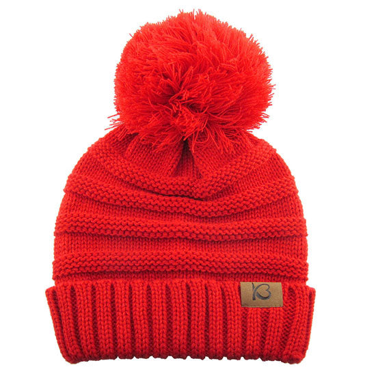 Red Cable Knit Ribbed Chunk Pom Pom Comfy Winter Beanie Hat. Before running out the door into the cool air, you’ll want to reach for this toasty beanie to keep you incredibly warm. Accessorize the fun way with this pom pom hat, it's the autumnal touch you need to finish your outfit in style. Awesome winter gift accessory!