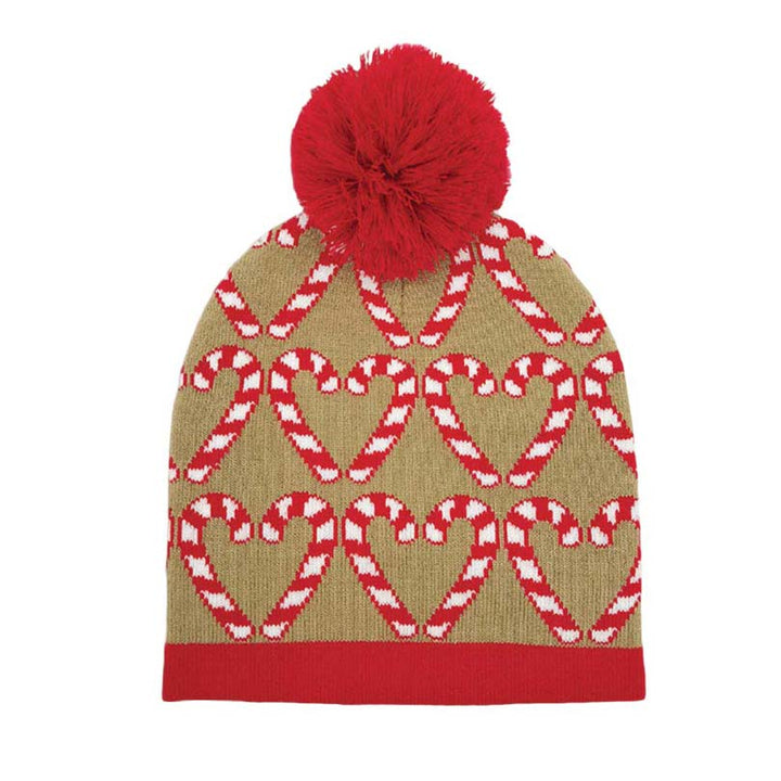 Camel Christmas Candy Cane Yarn Pom Knit Beanie Hat, Before running out the door into the cool air or Christmas Party, you’ll want to reach for this toasty beanie to keep you incredibly warm and toasty. Whenever you wear this beanie hat with a Christmas Candy Cane design, you'll look like the ultimate fashionista to drag the crowd's attraction at the Christmas party. Accessorize the fun way with this faux fur pom pom hat, it's the autumnal touch you need to finish your outfit in style.