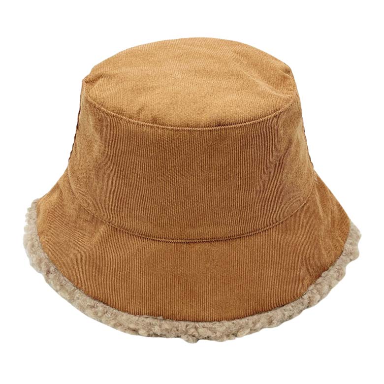 Camel Corduroy Sherpa Bucket Hat, is nicely designed and a great addition to your attire that will amp up your outlook to a greater extent. Before running out the door into the cool air, you’ll want to reach for this toasty beanie to keep you incredibly warm. Accessorize the fun way with this solid knit bucket hat. It's the autumnal touch you need to finish your outfit in style. Awesome winter gift accessory! 