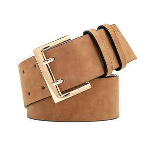 Camel Double Hook Solid Faux Leather Belt, is a great belt with excellent durable Faux leather for ladies. The belt buckle is made from solid metal. Quality leather feels comfortable. It also looks fashionable with casual outfits. This double hook solid leather belt is a good match for a blouse, dress, skirt, jeans, or sweater. Can use it as formal or casual yet classic. It is super easy to use & keeps the full design!