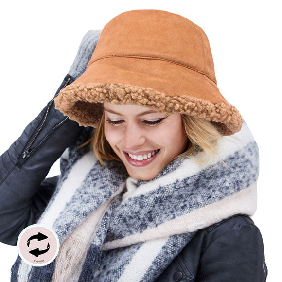 Camel Faux Fur Sherpa Reversible Bucket Hat, whether you’re basking under the summer sun at the beach, lounging by the pool, or kicking back with friends at the lake, a great hat can keep you cool and comfortable even when the sun is high in the sky. Large, comfortable, and perfect for keeping the sun off of your face.