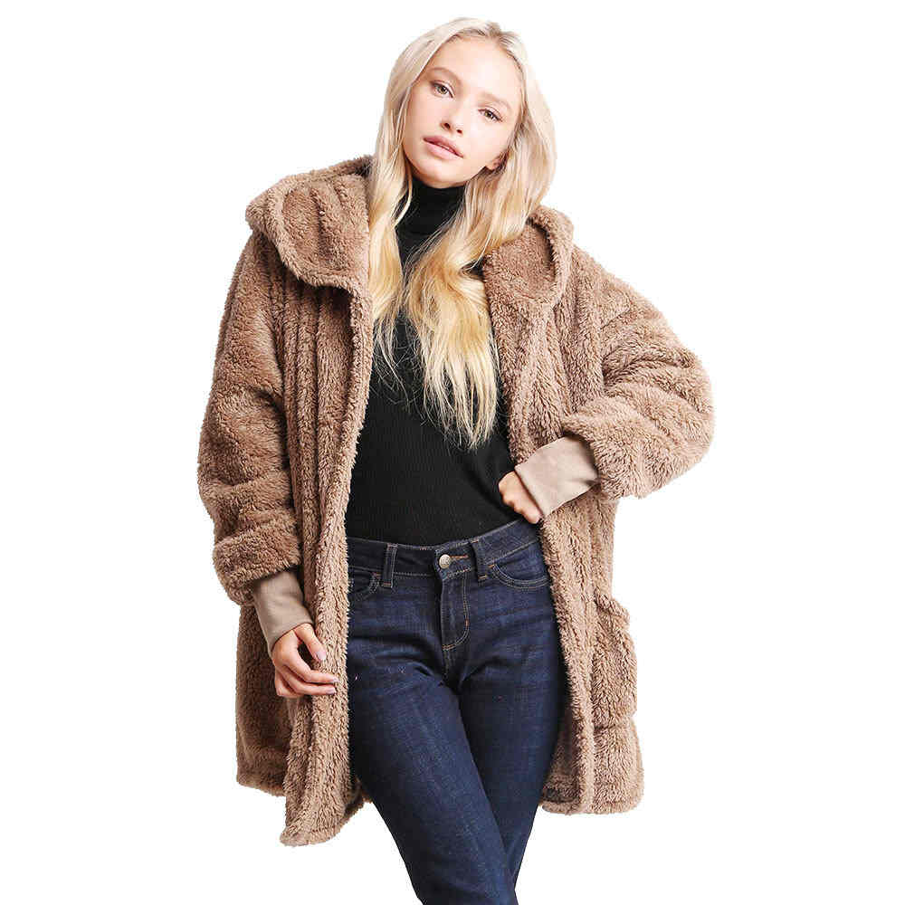 Camel Front Pockets Oversized Solid Hoodie Jacket, the perfect accessory, luxurious, trendy, super soft chic capelet, keeps you warm & toasty. You can throw it on over so many pieces elevating any casual outfit! Perfect Gift Birthday, Anniversary, Wife, Mom, Special Occasion