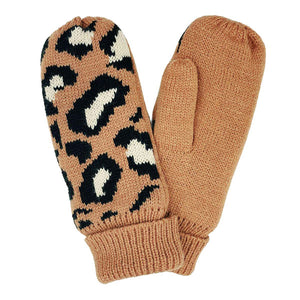 Camel Leopard Patterned Mitten Fleece Lining Gloves. Before running out the door into the cool air, you’ll want to reach for these toasty gloves to keep your head incredibly warm. Accessorize the fun way with these gloves, it's the autumnal touch you need to finish your outfit in style. Awesome winter gift accessory!