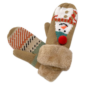 Camel Snowman Printed Faux Fur Mitten Gloves reach for these toasty mittens to keep warm & cozy. Accessorize the fun way with these gloves, Perfect December Birthday Gift, Christmas Gift, Regalo Navidad, Regalo Cumpleanos, Stocking Stuffer, Secret Santa, Holiday Parties, Intercambio de Regalos, White Elephant Gift