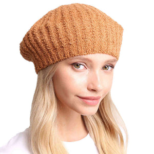 Women Solid Color Soft Ribbed Beret Hat, Solid Beret Stylish Hat; this hat works well to keep rain off the head, out of the eyes, and also the back of the neck. Wear it to lend a modern liveliness above a raincoat on trans-seasonal days in the city. Perfect Gift for that fashion-forward friend