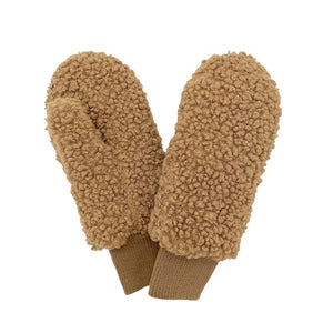 Camel Solid Sherpa Mitten Gloves, are warm, cozy, and beautiful mittens that will protect you from the cold weather while you're outside and amp your beauty up in perfect style. It's a comfortable, soft brushed poly stretch knit that will keep you perfectly warm and toasty. It's finished with a hint of stretch for comfort and flexibility. Wear gloves or a cover-up as a mitten to make your outfit gorgeous with luxe and comfortability.
