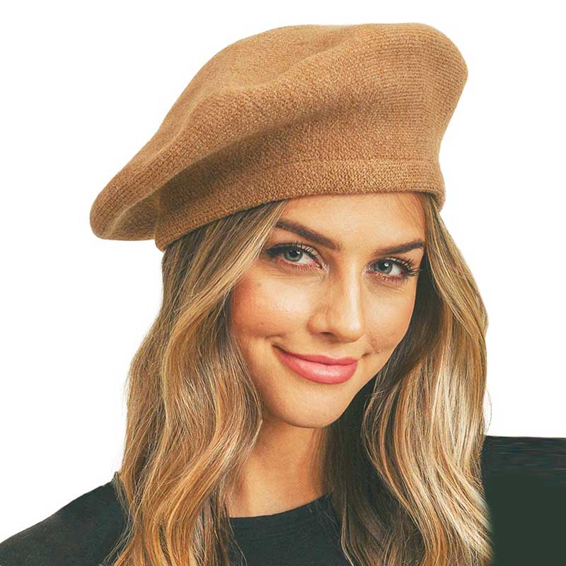 Camel Trendy Fashionable Winter Stretchy Solid Beret Hat, this Women Beret Hat Solid Color Stretchy Beret Cap doubles as a rain hat and is snug on the head and stays on well. It will work well to keep the rain off the head and out of the eyes and also the back of the neck. Wear it to lend a modern liveliness above a raincoat on trans-seasonal days in the city.
