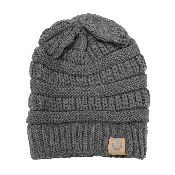 Charcoal Acrylic Solid Knitted Hashtag Beanie Hat. Before running out the door into the cool air, you’ll want to reach for these toasty beanie to keep your hands incredibly warm. Accessorize the fun way with these beanie, it's the autumnal touch you need to finish your outfit in style. Awesome winter gift accessory!