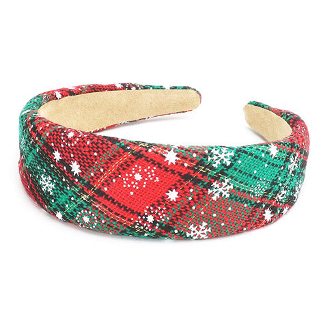 Check Pattern Snowflake Christmas Headband Wide Snowflake Headband helps keep your hair in place, add a pop of festive detail & be holiday-ready. Wide headband adds the right touch of holiday cheer so you can get your festive fun on. Perfect Gift December Birthday, Christmas, Secret Santa, Stocking Stuffer, Loved One