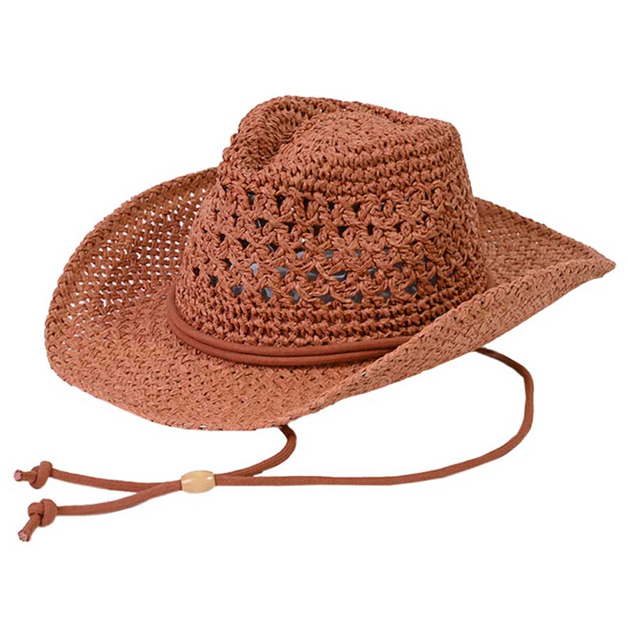 Black C.C Paper Straw Open Weaved Cowboy Hat, Keep your styles on even when you are relaxing at the pool or playing at the beach. Large, comfortable, and perfect for keeping the sun off of your face, neck, and shoulders. Perfect summer, beach accessory. Ideal for travelers who are on vacation or just spending some time in the great outdoors. A cowboy hat can keep you cool and comfortable even when the sun is high in the sky.