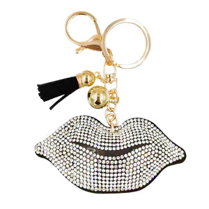 Clear Bling Lips Tassel Keychain, is beautifully designed with Tassel-theme stones that will make a glowing touch on everyone, especially at a party or an occasion. It's an excellent gift for your friends, family, or loved ones to make them special on their birthdays, anniversaries, valentine's day, or other special days.