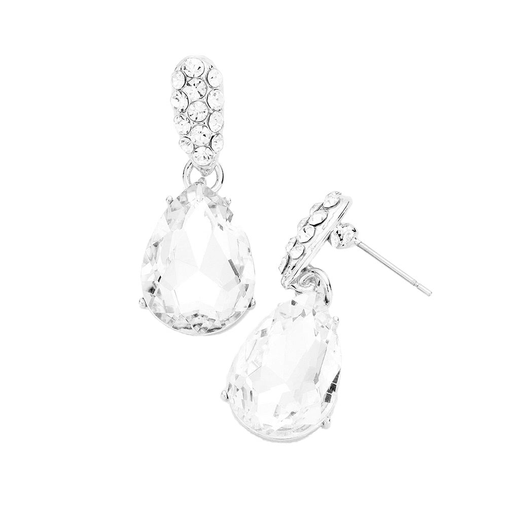 Clear Silver Crystal Teardrop Rhinestone Pave Evening Earrings, Add a pop of color to your ensemble, just the right amount of shimmer & shine, touch of class, beauty and style to any special events. These ultra-chic rhinestone earrings will take your look up a notch and add a gorgeous glow to any outfit with a touch of perfect class. Jewelry that fits your lifestyle and makes your moments awesome! 