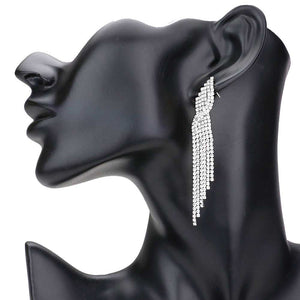 Clear Silver Marquise Crystal Rhinestone Pave Evening Earrings, completed the appearance of elegance and royalty to drag the attention of the crowd on special occasions. Wear these rhinestone evening earrings to show your unique yet attractive & beautiful choice. Coordinate these crystal evening earrings with any special outfit to draw everyone's attention.