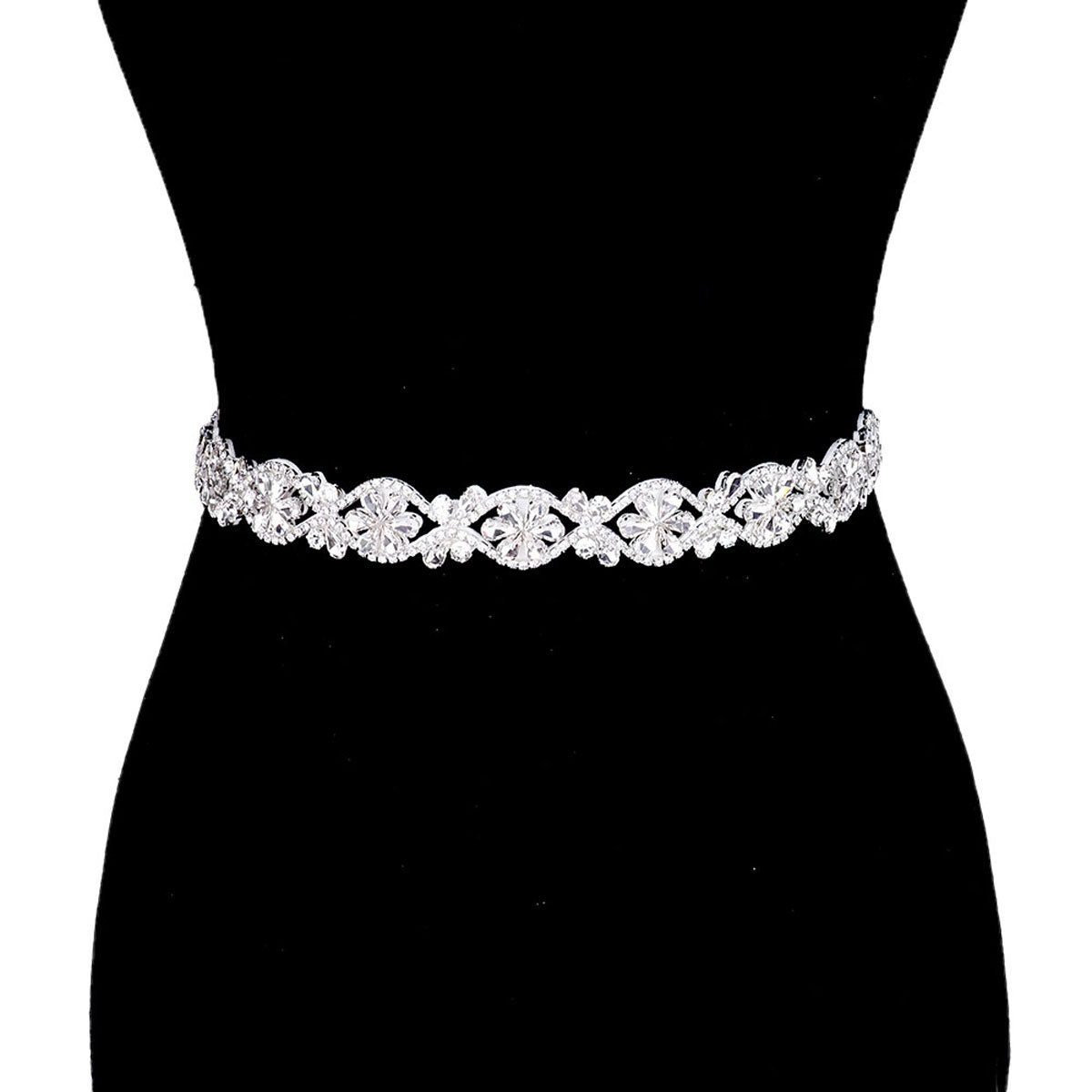Clear Silver White Crystal Marquise Floral Sash Ribbon Bridal Wedding Belt Headband. A timeless selection, Bridal Belt, Rhinestone Belt, Bridal Belt Sash, Wedding Belt is exceptionally elegant, adding an exquisite detail to your wedding dress or tie it on your hair for a glamorous to any outfit.
