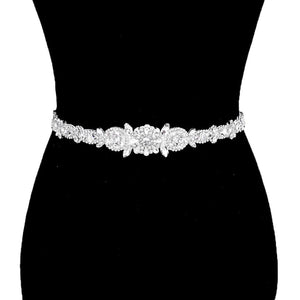 Clear Silver White Crystal Pave Bow Sash Bridal Wedding Belt/Headband, timeless selection, this sparkling rhinestone crystal Bridal Belt Sash, is exceptionally elegant, adding an exquisite detail to your wedding dress. Tie it on your hair for a glamorous, beautiful self tie headband elevating your hairstyle on your super special day.