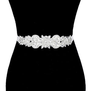Clear Silver White Felt Back Crystal Sash Ribbon Bridal Wedding Belt. A timeless selection, this sparkling Crystal , Bridal Belt, Rhinestone Belt, Bridal Belt Sash, Wedding Belt is exceptionally elegant, adding an exquisite detail to your wedding dress or tie it on your hair for a glamorous to any outfit.