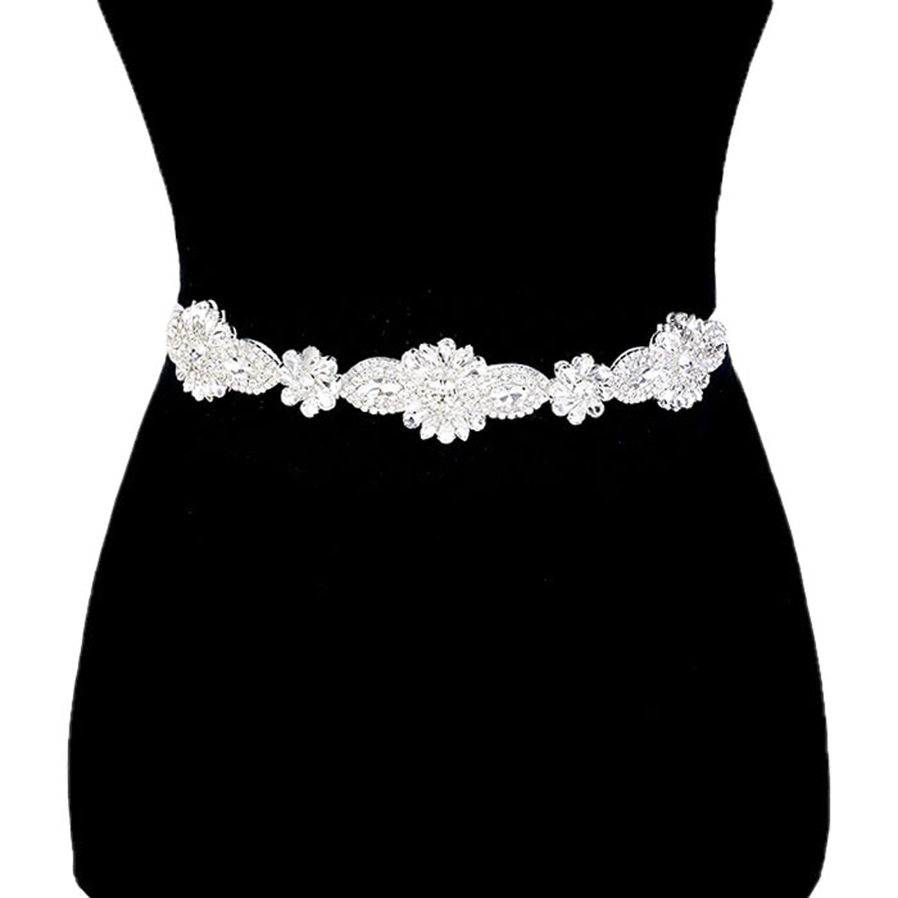 Clear Silver White Floral Crystal Sash Ribbon Bridal Wedding Belts Headband. A timeless selection, this sparkling rhinestone, Bridal Belt, Rhinestone Belt, Bridal Belt Sash, Wedding Belt is exceptionally elegant, adding an exquisite detail to your wedding dress or tie it on your hair for a glamorous to any outfit.
