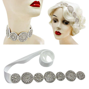 Clear White Deco Ring Organza Belt Choker Headband, is an awesome deco ring-designed belt choker headband that surely amps up your beauty & adds extra luxe to your outlook on special occasions. You can this product as a belt or headband or choker at a wedding or bridal confidently to show your elegance & perfect class and make you stand out from the crowd. 