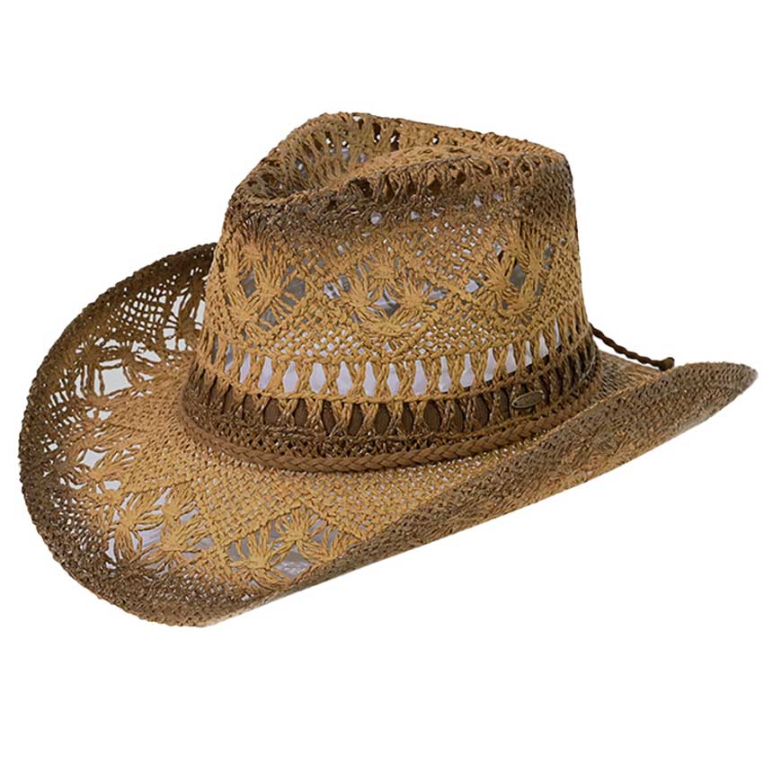 Coffee C C Ombre Open Weave Cowboy Hat, Whether you’re lounging by the pool or attend at any event. This is a great hat that can keep you stay cool and comfortable in a party mood. Perfect Gift Cool Fashion Cowboy, Prom, birthdays, Mother’s Day, Christmas, anniversaries, holidays, Mardi Gras, Valentine’s Day, or any occasion.