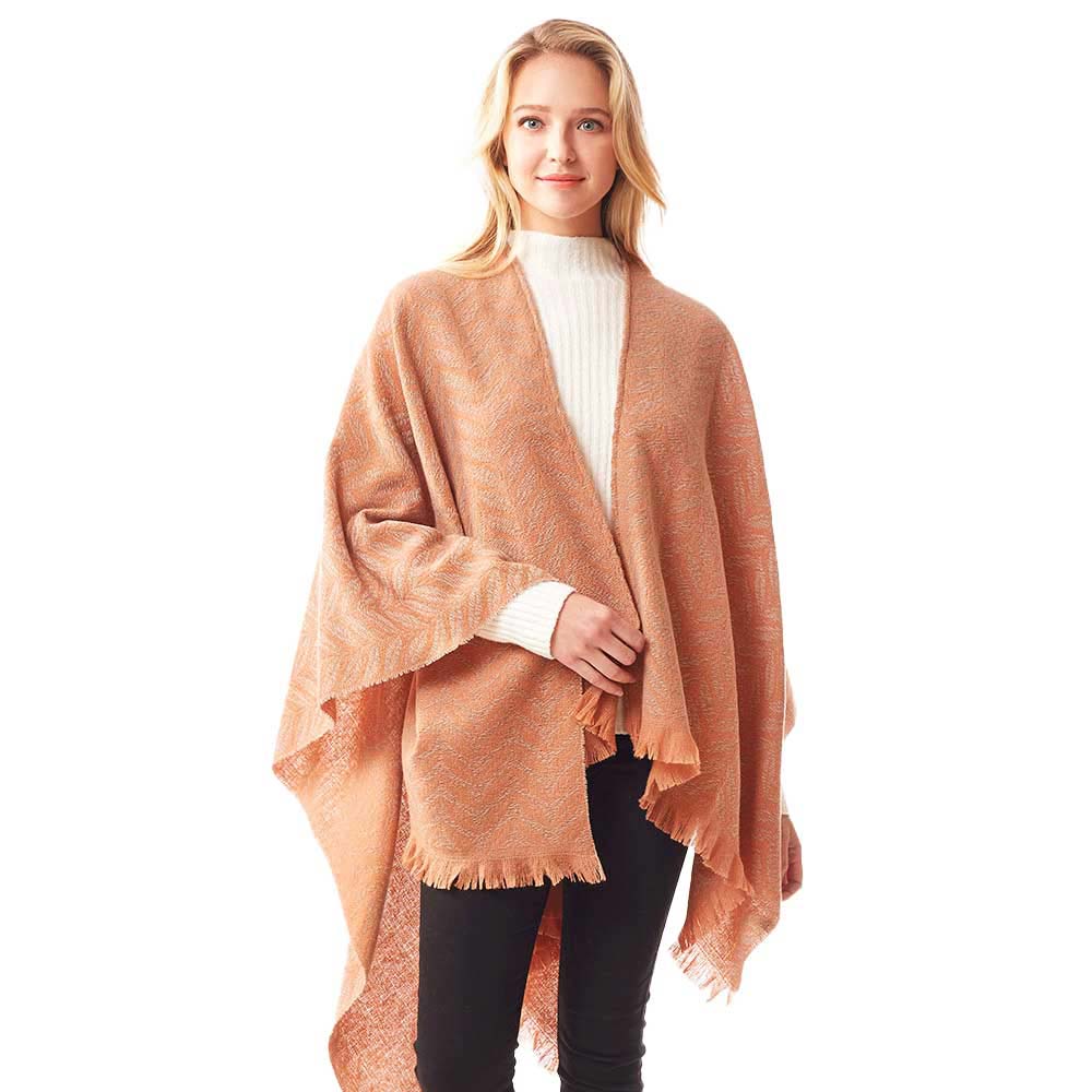 Coral Leaf Patterned Soft Poncho, is the perfect accessory for comfort, luxury, and trendiness. You can throw it on over so many pieces elevating any casual outfit! Awesome color variety and eye-catching look will enrich your luxe and glamour to a greater extent. Will surely be one of your favorite accessories. Perfect Gift for Wife, Mom, Birthday, Holiday, Christmas, Anniversary, Fun Night Out. Stay awesome with this beautiful poncho!