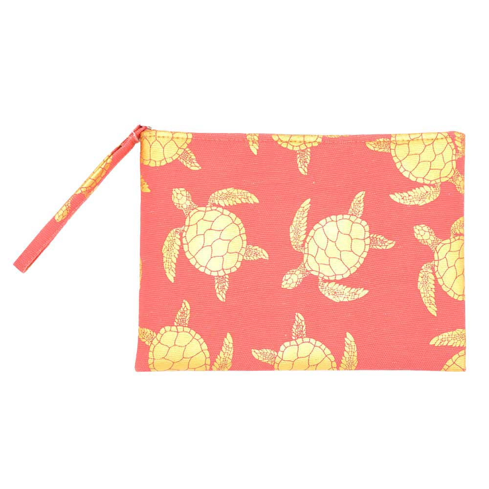 Coral Metallic Turtle Pouch Clutch Bag. Whether you are out shopping, going to the pool or beach, this sea life turtle themed clutch bag is the perfect accessory. Spacious enough for carrying any and all of your seaside essentials. Perfect Birthday Gift, Anniversary Gift, Just Because Gift, Mother's day Gift, Summer, Sea Life & night out on the beach etc.