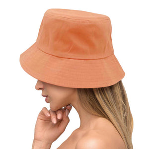 Coral Solid Bucket Hat, show your trendy side with this Solid corduroy bucket hat. Adds a great accent to your wardrobe, This elegant, timeless & classic Bucket Hat looks fashionable. Perfect for that bad hair day, or simply casual everyday wear;  Accessorize the fun way with this solid Corduroy bucket hat.