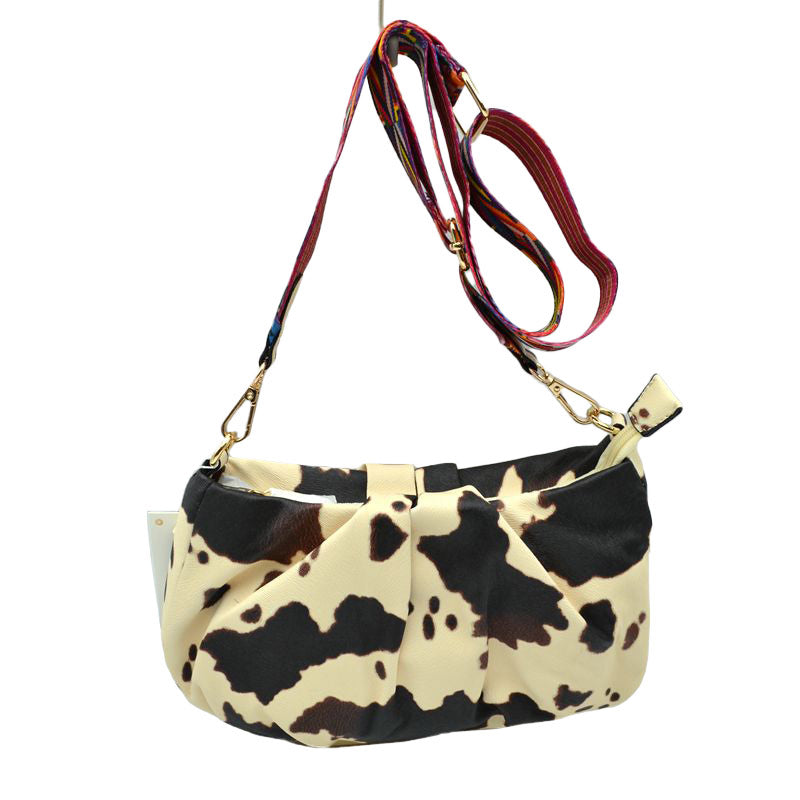 Wrangler Red and Black/Brown Cow Print Purse with Buckle and Studd Detail |  Black and brown, Printed purse, Cow print