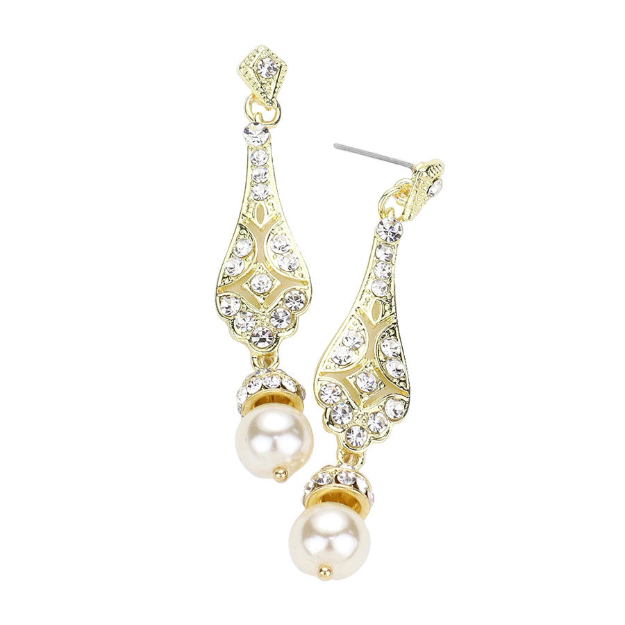 Cream Gold Pearl Dangle Evening Earrings, these Evening dangles earrings are lightweight and make a stylish addition to your fashion earring and jewelry collection. put on a pop of color to complete your ensemble. Jewelry that fits your lifestyle! Perfect Birthday Gift, Anniversary Gift, Mother's Day Gift, Graduation Gift, Prom Jewelry, Just Because Gift, Thank you Gift.
