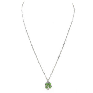 St. Patrick's Day Crystal Pave Clover Pendant Necklace Clover Necklace, perfect to accent your love for the Irish. The luck of the Irish will be with this year, these cute shamrock are the perfect accessory to finish off any festive look. Show your Irish pride, spread some Paddy magic, good luck, good cheer, Irish magic