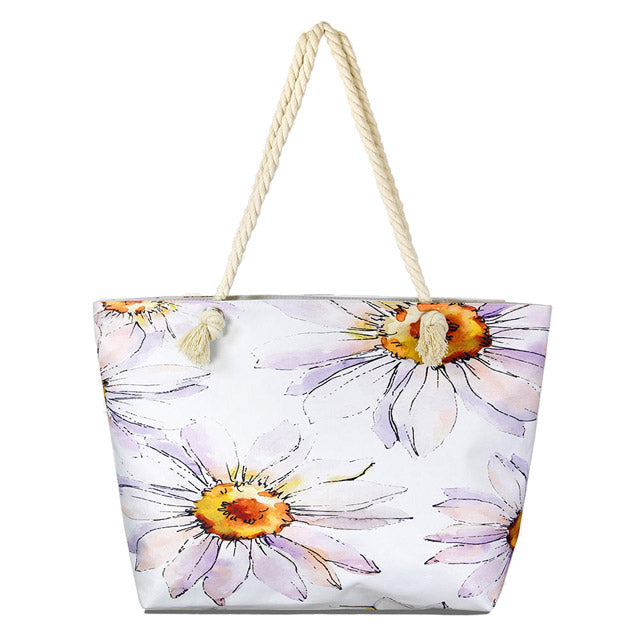 Daisy Beach Bag great whether you are out shopping, going to the pool or beach, this bright tote bag is the perfect accessory. Spacious enough for carrying all your essentials. Great Beach, Vacation, Pool, Birthday Gift, Anniversary Girl, Floral Shopper Bag, Daisy Tote Bag, Soft Rope Handles The Must Have Accessory! 