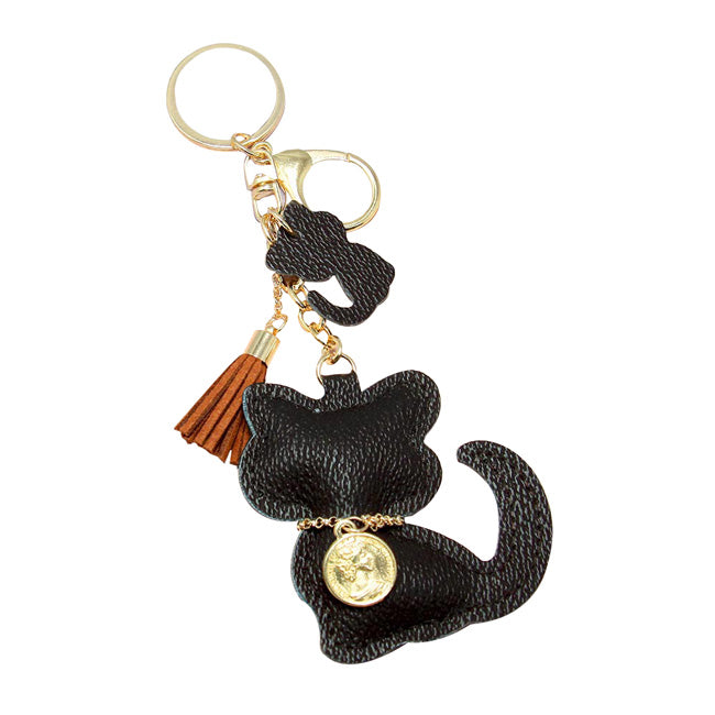 Dark Brown Faux Leather Cat Tassel Key Chain, a cat key chain! Made with Tassel, this keychain is the best to carry around the keys to your treasure box or your Cat hideout! Make your close ones feel special and make them laugh. You can give this cat key chain as a gift to your loved one.