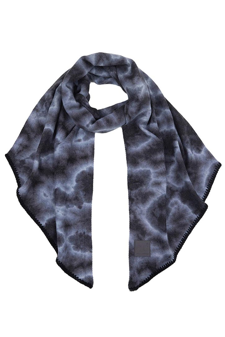 Dark Gray Light Gray C C Tie Dye Bias Cut Scarf With Rubber Patch, add a beautiful look and touch of perfect class to your outfit in style. Nicely designed with tie dye that gives a unique and awesome appearance with comfort and warmth. Perfect weight makes it wearable to complement your outfit, or with your favorite fall jacket. Great for daily wear in the cold winter to protect you against the chill.