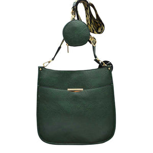 Dark Green 2 IN 1 Animal Print Strap Crossbody Bag Set, The Crossbody is designed with a large main pocket inside, which can perfectly hold all your daily items when you go out, such as wallets, mobile phones, umbrellas, etc. Its strong and durable soft vegan leather makes it long lasting. This bold looking crossbody bag can be used in office, outing or any other occasions.