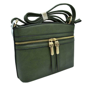 Dark Green Zipper Detail Women's Crossbody Soft Leather Bag, These cross body bag is stylish daytime essential. Featuring one spacious big compartments and a shoulder strap. Show your trendy side with this awesome crossbody bag. perfectly lightweight to carry around all day. Hands-Free Cross-Body adds an instant runway style to your look, giving it ladylike chic. This handbag is destined to become your new favorite. 