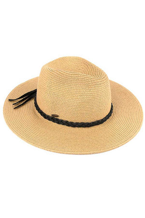 Dark Natural Black C.C Straw Panama Hat. Show your trendy side with this Straw Panama Sun hat. Have fun and look Stylish. Great for covering up when you are having a bad hair day, keep you incredibly relax as a great hat can keep you cool and comfortable even when the sun is high in the sky. perfect for protecting you from the rain, wind, snow, beach, pool, camping or any outdoor activities.