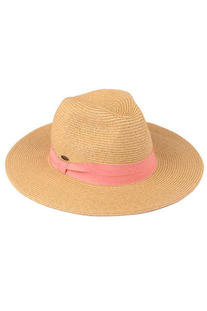 Dark Natural Coral C.C adjustable string straw hat. Whether you’re basking under the summer sun at the beach, lounging by the pool, or kicking back with friends at the lake, a great hat can keep you cool and comfortable even when the sun is high in the sky.  Large, comfortable, and perfect for keeping the sun off of your face, neck, and shoulders, ideal for travelers who are on vacation or just spending some time in the great outdoors.