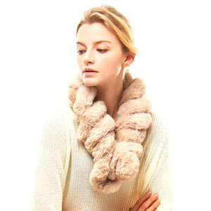 Deluxe Twisted Faux Fur Pull Through Scarf Soft Warm Faux Fur Scarf Cozy Pull Thru Scarf delicate, warm & fabulous, a plush addition to any cold-weather ensemble. Protects against chill, classic glamour, faux fur feels amazing snuggled up against cheeks. Perfect Gift Birthday, Holiday, Christmas, Anniversary, Loved One