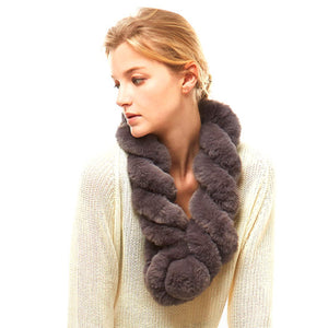 Gray Faux Fur Scarf Pull Through Scarf Warm Faux Fur Scarf Cozy Pull Thru Scarf delicate, warm & fabulous, a plush pull thru scarf. Protects against chill, classic glamour, faux fur feels amazing. Perfect Gift, Birthday Gift, Valentines Day Gift, Anniversary Gift, Soft Scarf, Elegant Scarf, Just Because Gift, Thank you Gift