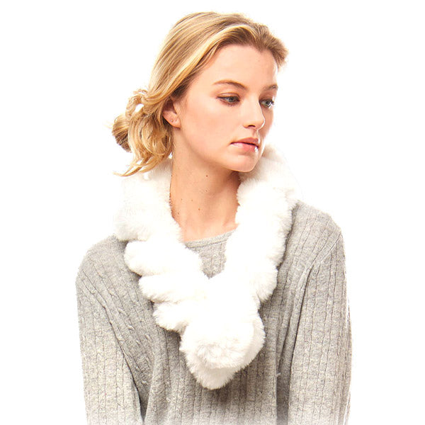 White Faux Fur Scarf Pull Through Scarf Warm Faux Fur Scarf Cozy Pull Thru Scarf delicate, warm & fabulous, a plush pull thru scarf. Protects against chill, classic glamour, faux fur feels amazing. Perfect Gift, Birthday Gift, Valentines Day Gift, Anniversary Gift, Soft Scarf, Elegant Scarf, Just Because Gift, Thank you Gift