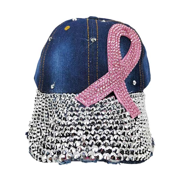 Black Bling Pink Ribbon Baseball Cap, a beautiful Baseball Cap for smart and trendy women! Perfect for walks in the sun or rain, great for a bad hair day, and still looks cool. Soft textured, embroidered message and distressing contrast stitching baseball cap that will become your favorite cap. show your trendy side with this Pink Ribbon-themed baseball cap. Make You More Attractive And Beautiful Among The Crowd. Have fun and look Stylish.