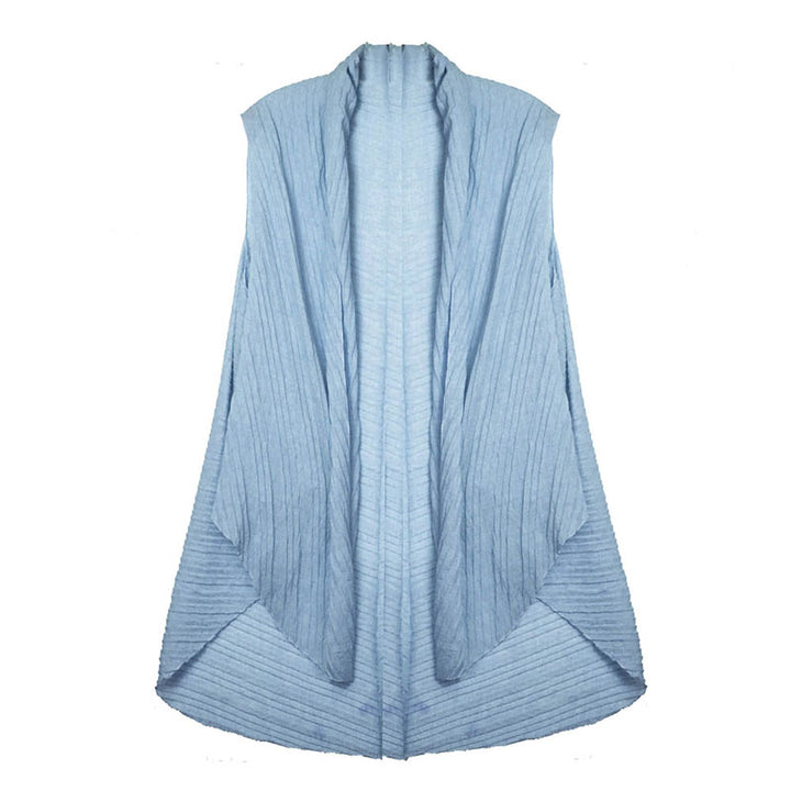 Denim Solid Pleated Vest, open front and a flowy silhouette. look perfectly breezy and laid-back as you head to the beach. Wear over your favorite camis, blouse and slacks, jeans to show off your trendsetting style. Great for dating, hanging out, vacation, holiday, outwear. Perfect Gift for Wife, Birthday, Holiday, Anniversary, Fun Night Out.  