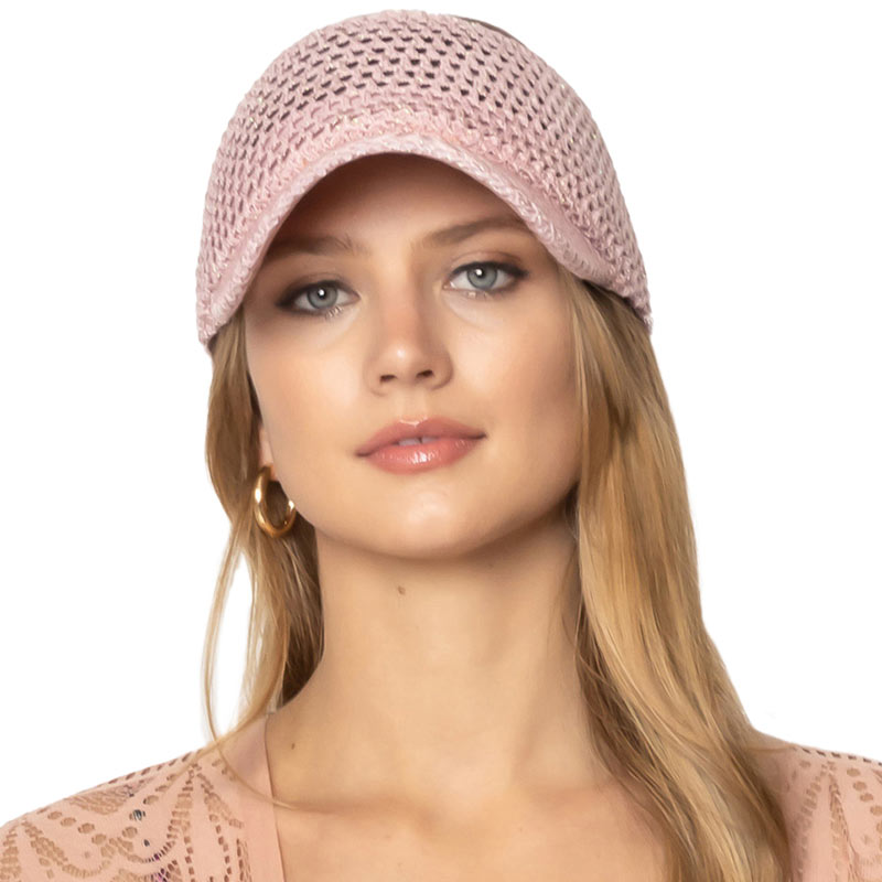 Dust Pink Lurex Metallic Visor Sun Hat, whether you’re basking under the summer sun at the beach, lounging by the pool, or kicking back with friends at the lake, a great hat can keep you cool and comfortable even when the sun is high in the sky. An excellent gift for vacation getaways etc to your friends, family, or loved ones.