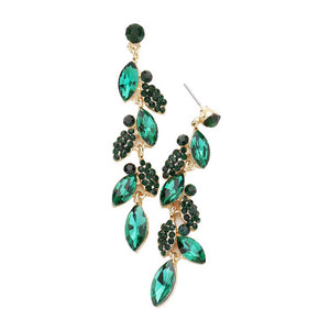 Emerald Crystal Marquise Cluster Drop Evening Earrings. Look like the ultimate fashionista with these Earrings! Add something special to your outfit this Valentine! special It will be your new favorite accessory. Perfect Birthday Gift, Anniversary Gift, Mother's Day Gift, Graduation Gift, Valentine's Day Gift.