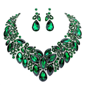 Emerald Marquise Stone Cluster Accented Evening Necklace Look like the ultimate fashionista with these Earrings! Add something special to your outfit ! It will be your new favourite accessory. Perfect Birthday Gift, Anniversary Gift, Mother's Day Gift, Graduation Gift, Prom Jewellery, Just Because Gift, Thank you Gift