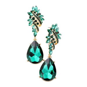 Emerald Marquise Stone Cluster Teardrop Dangle Evening Earrings. These gorgeous stone pieces will show your class in any special occasion. The elegance of these stone goes unmatched, great for wearing at a party! Perfect jewelry to enhance your look. Awesome gift for birthday, Anniversary, Valentine’s Day or any special occasion.