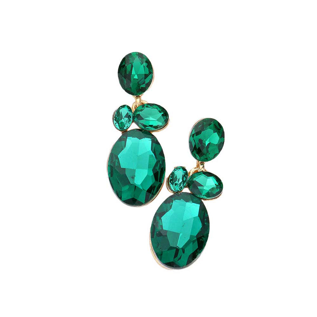 Emerald Oval Stone Link Dangle Evening Earrings. Look like the ultimate fashionista with these Earrings! Add something special to your outfit ! It will be your new favorite accessory. Perfect Birthday Gift, Anniversary Gift, Mother's Day Gift, Graduation Gift, Prom Jewelry, Just Because Gift, Thank you Gift.